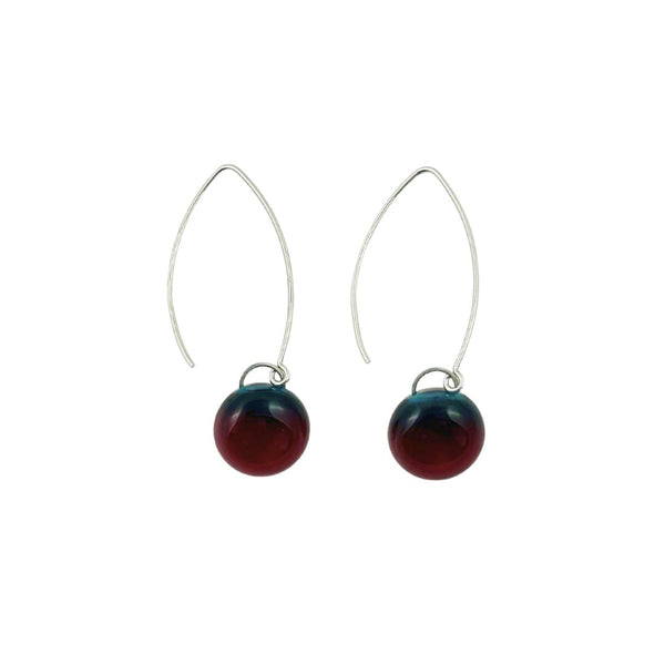 Glass Dot Earrings B - Cranberry