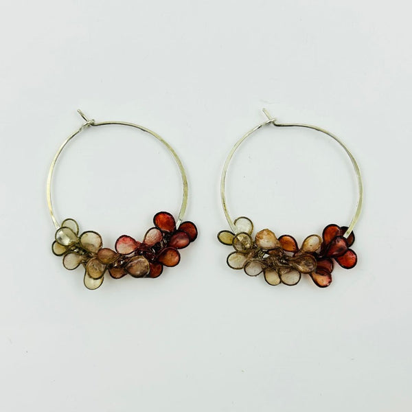 Cherry Blossom Hoops - Small Coral