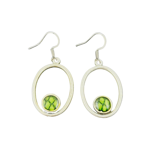 Oval Drop Earrings - Sockeye Green