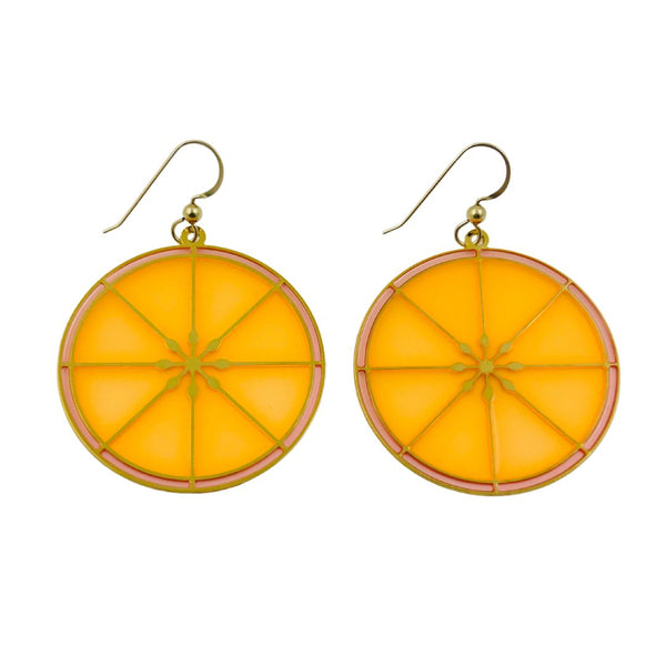 Citrus Slice Earrings - Grapefruit