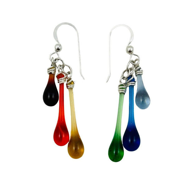 Trio Glass Earrings - Rainbow