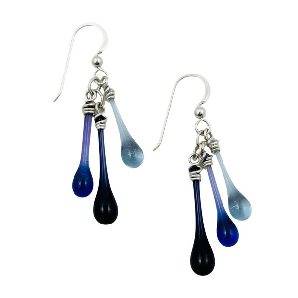 Trio Glass Earrings - Purple Rain