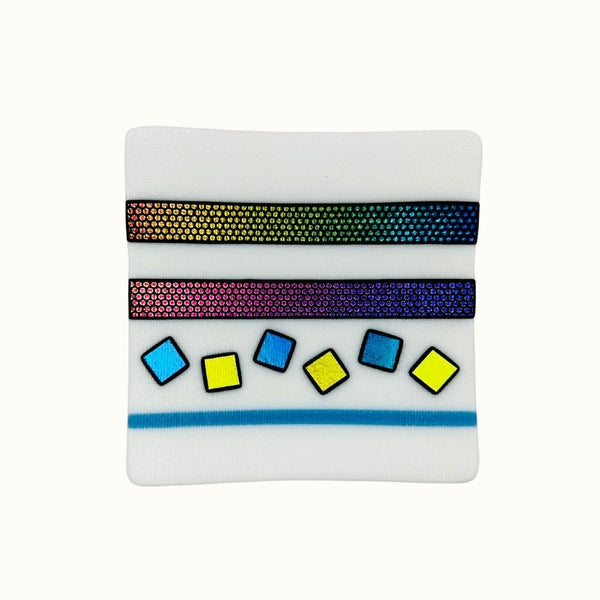White Plate - Dichroic Geometric Designs