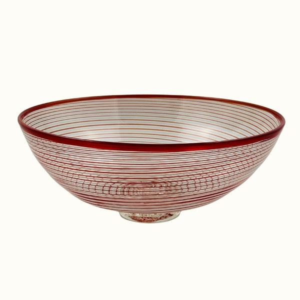 Candy Cane Bowl w/ Pedestal Base
