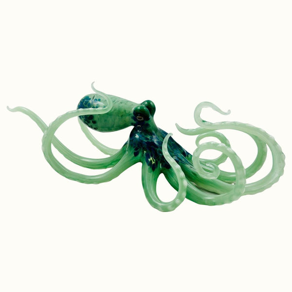 Large Glass Octopus - Mint