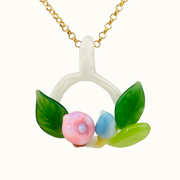 Awkward² Necklace - White Floral Circle