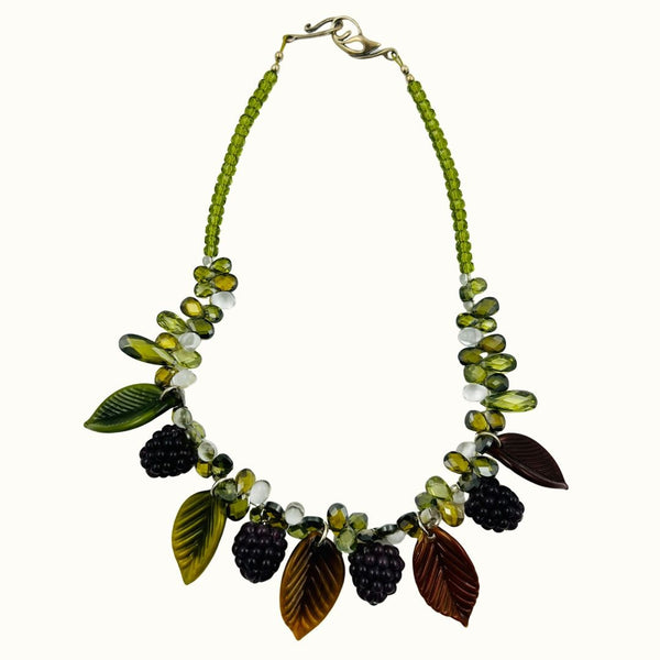 Boysenberry w/ Leaves Necklace