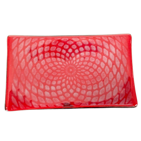Small Tray - Red Spirograph