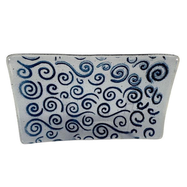Small Tray - Navy Swirls