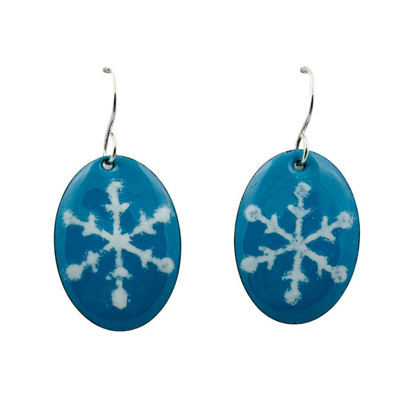 Stencil Earrings - Lt. Blue Snowflake