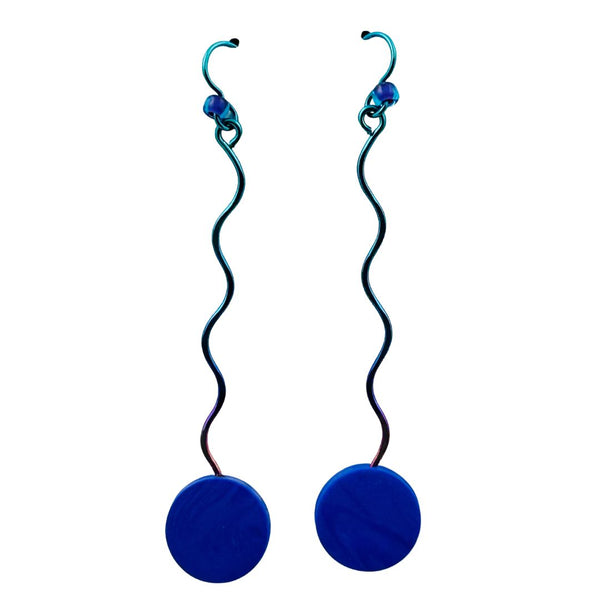 Dot & Line Niobium Earrings #6