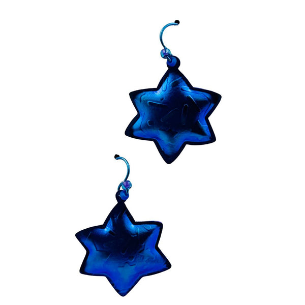 Niobium Earrings - Blue Star