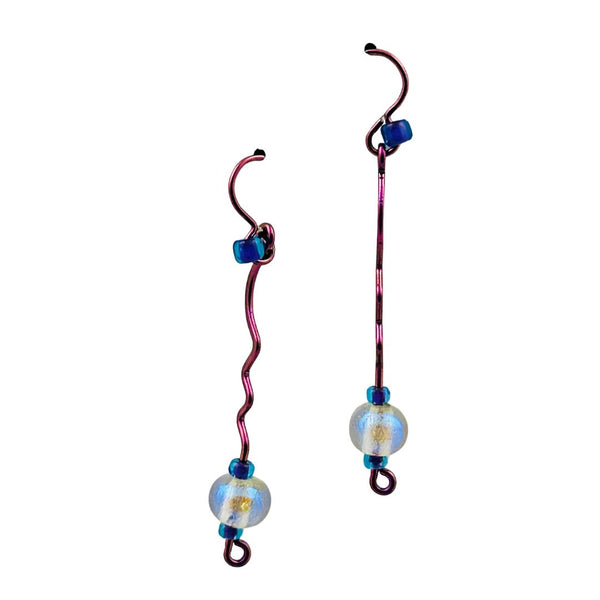 Dichroic Bead Niobium Earrings #2