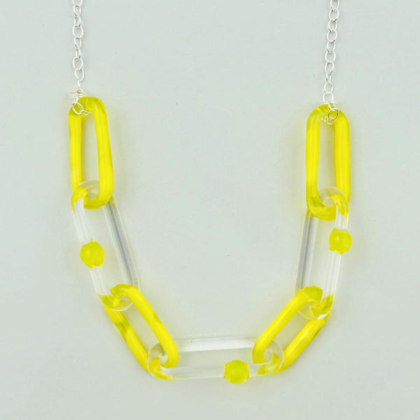 Color Link Chain Necklace - Yellow