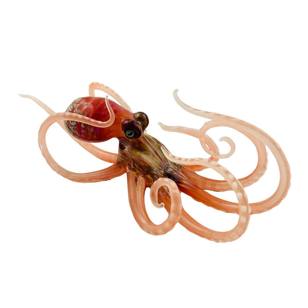 Large Glass Octopus - Coral