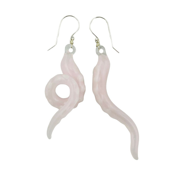 Glass Octopus Tentacle Earrings - Primrose