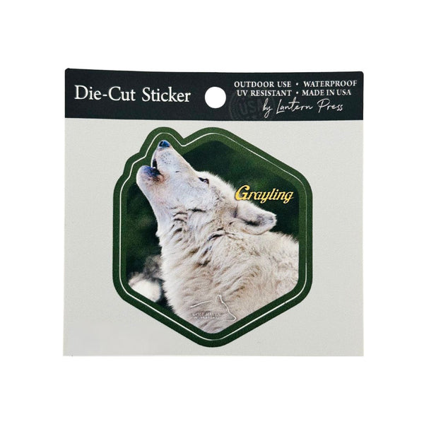 Die Cut Vinyl Wolf Sticker - Grayling