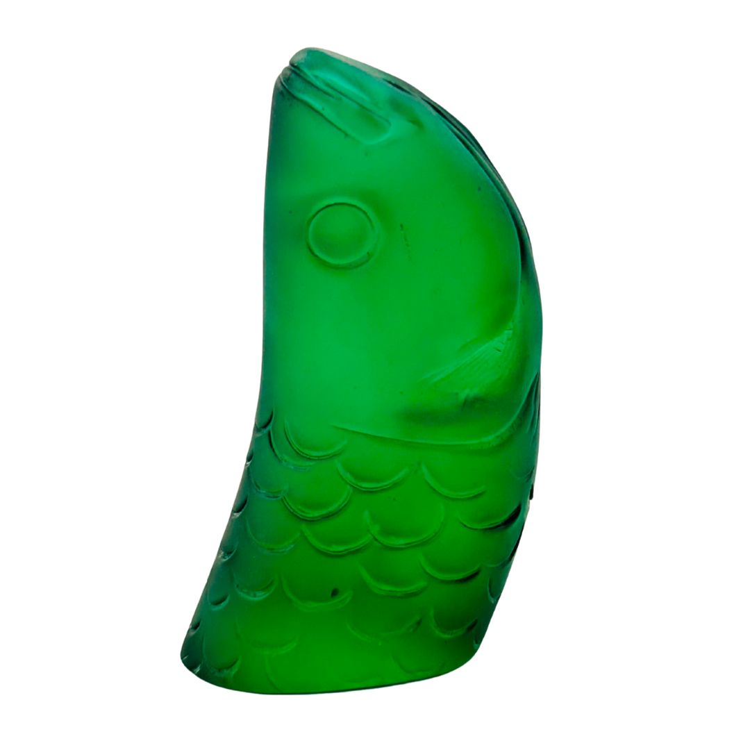 Medium Fish Head - Curvy Green – Museum of Glass