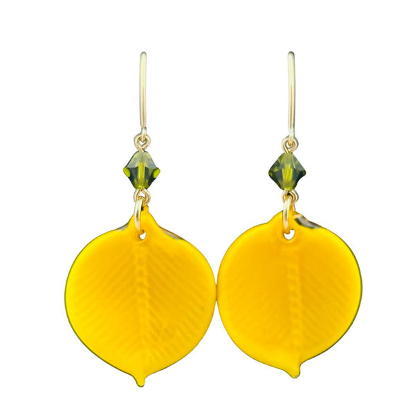 Aspen Leaf Earrings - Yellow