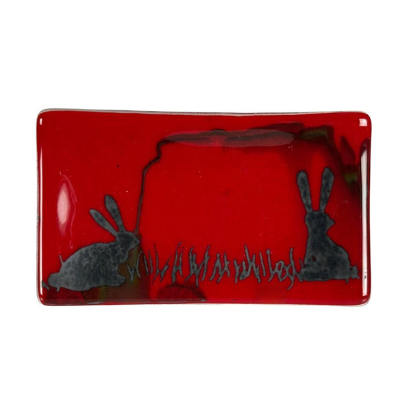 Small Tray - Red Rabbits