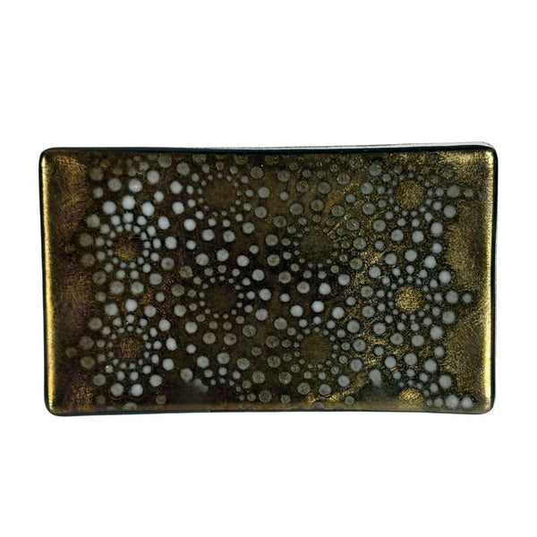 Small Tray - Black Dichroic Fireworks