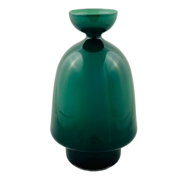 Double Overlay Bell Vase - Dark Green