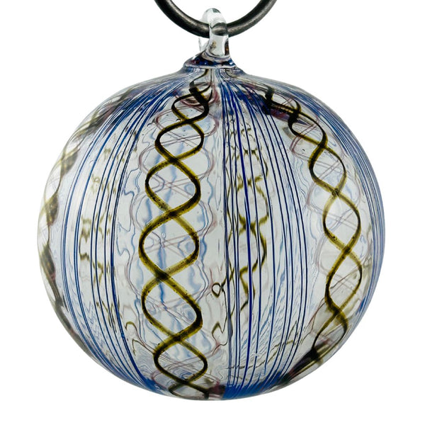 Chris Schuelke Cane Ornament - Blue Stripe