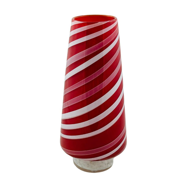 Christmas Tree Vase - Red & White Stripes