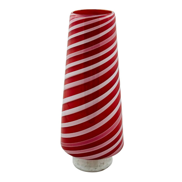 Christmas Tree Vase - Red & White Stripes