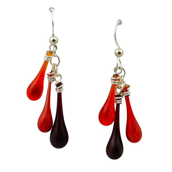 Trio Glass Earrings - Vampire Bite