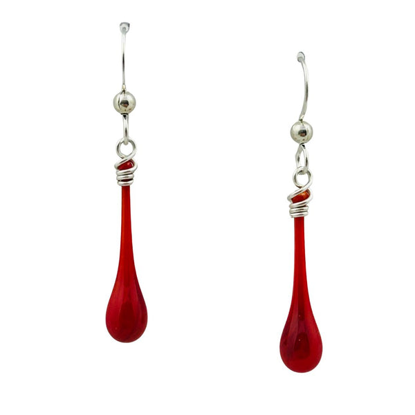 Solaris Glass Teardrop Earrings - Dragon's Breath