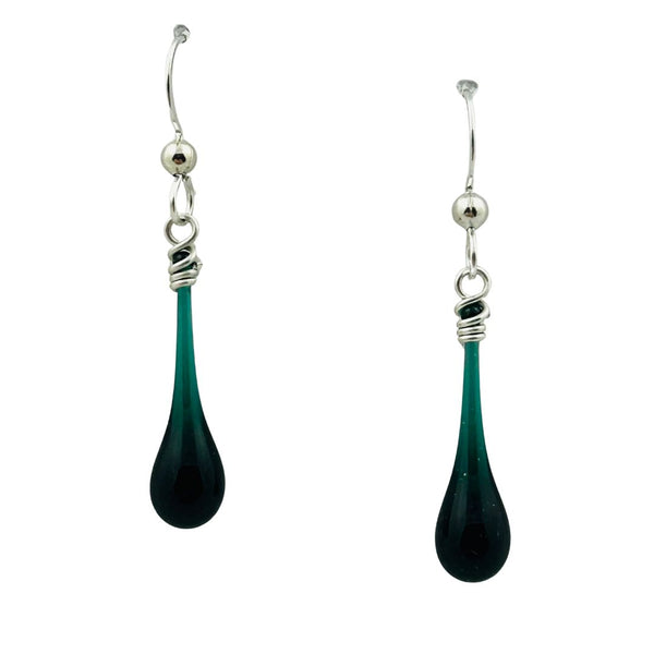 Solaris Glass Teardrop Earrings - Teal