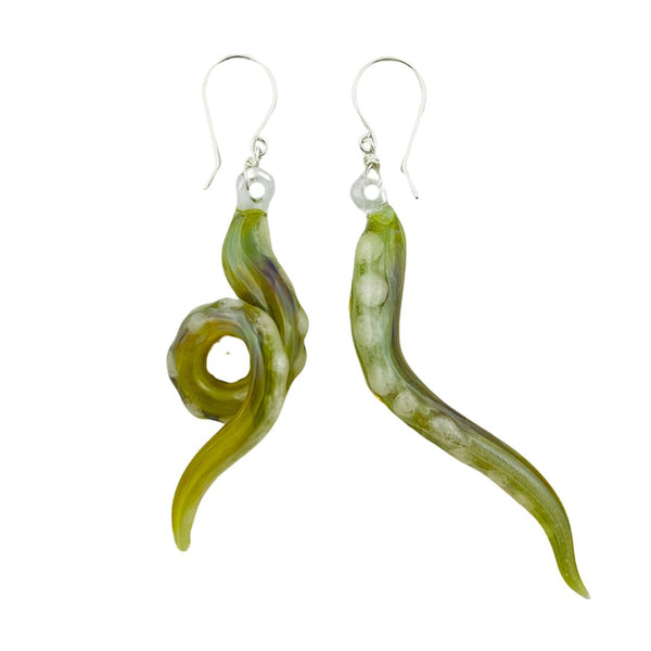 Glass Octopus Tentacle Earrings - Sea Slug