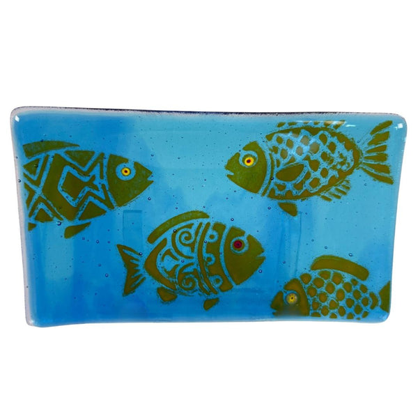 Small Tray - Light Blue Fish w/ Murrini Eyes