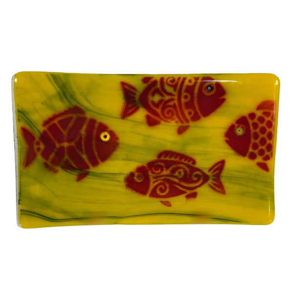 Small Tray - Yellow Fish w/ Murrini Eyes