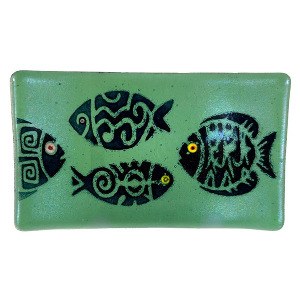 Small Tray - Mint Green Fish w/ Murrini Eyes