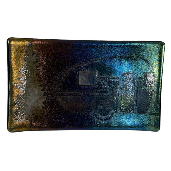 Small Tray - Black Dichroic Camper & Tree