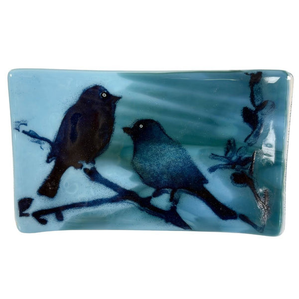 Small Tray - Blue Wrens w/ Murrini Eyes
