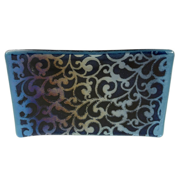 Small Tray - Blue Dichroic Wrought Iron