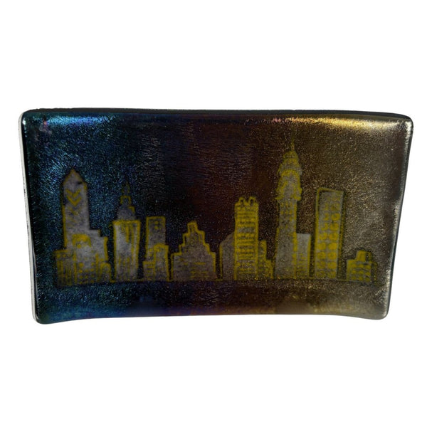 Small Tray - Black Dichroic Skyline