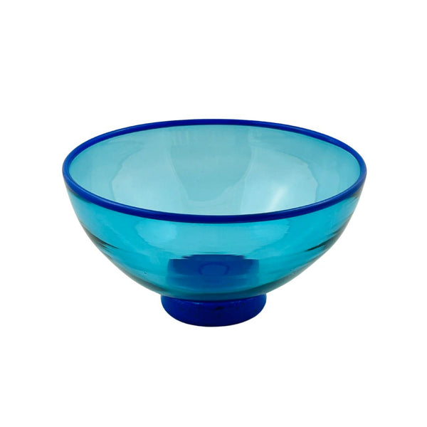 Blue Bowl with Blue Foot & Lip Wrap (Sm)