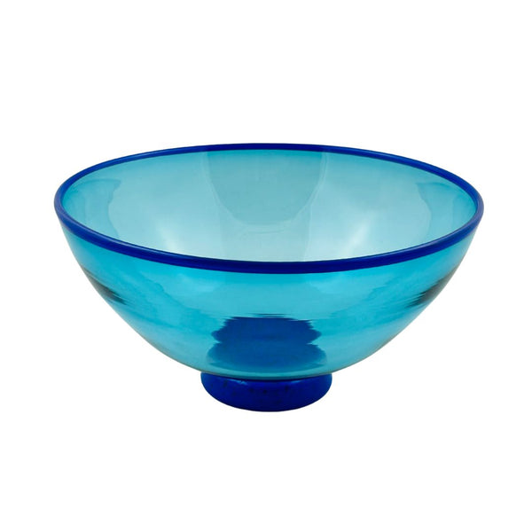 Blue Bowl with Blue Foot & Lip Wrap