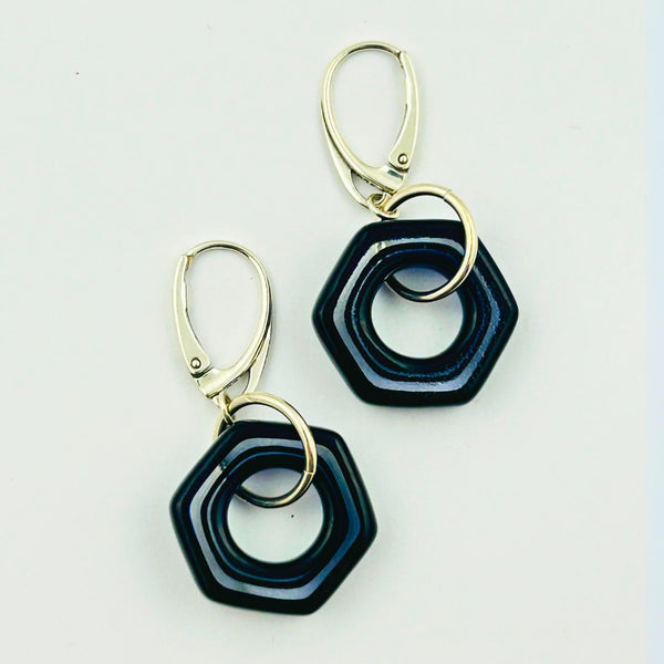 Black Hex Earrings