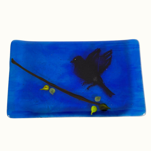 Small Tray - Blue Bird in Flight