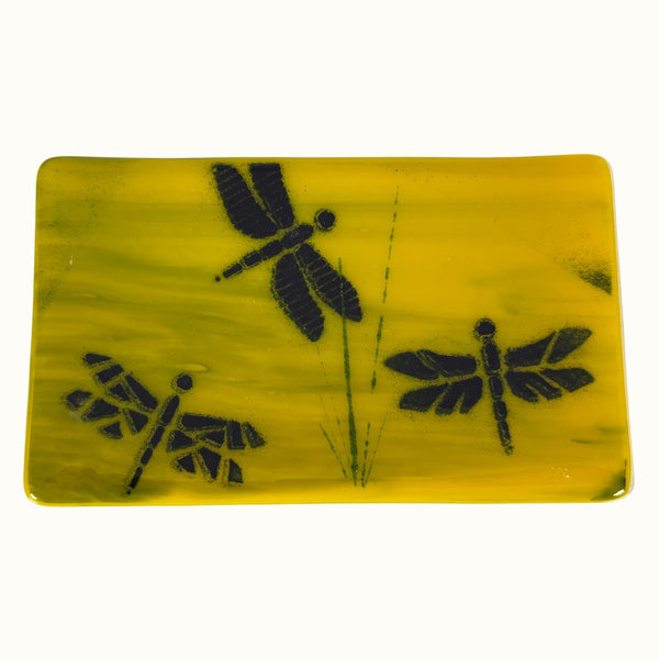 Small Tray - Yellow Dragonflies