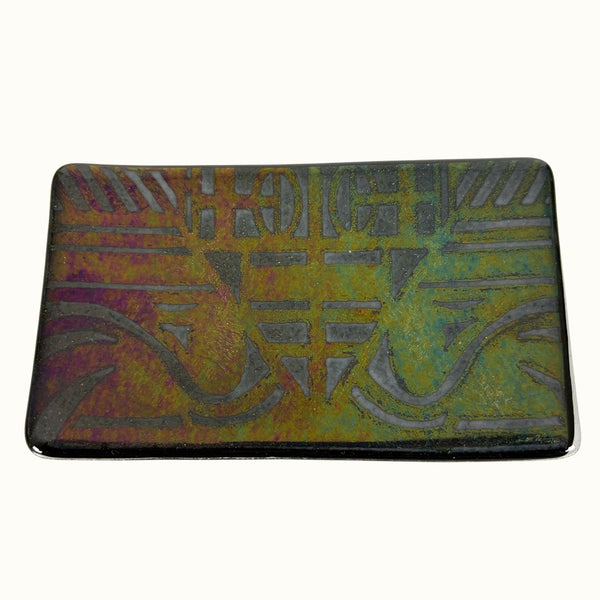 Small Tray - Black Rainbow Dichroic Pyramid