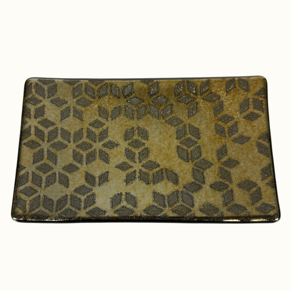 Small Tray - Black Gold Dichroic Honeycomb