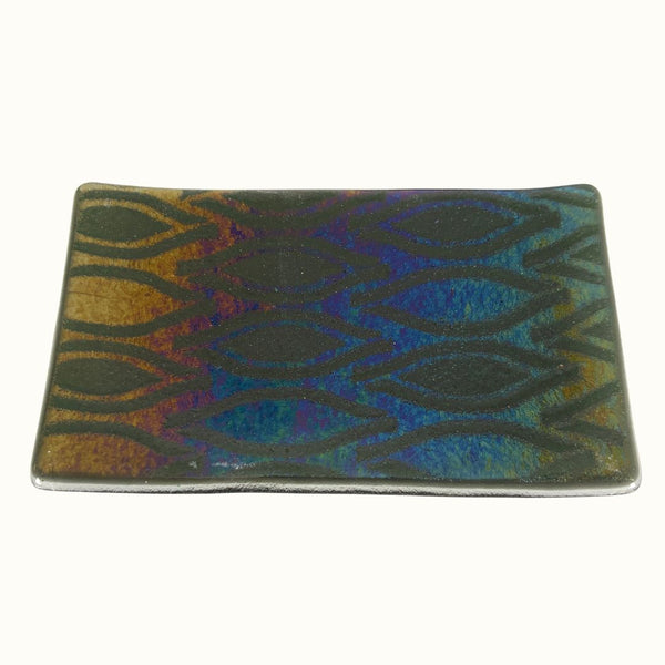 Small Tray - Black Rainbow Dichroic Eyes