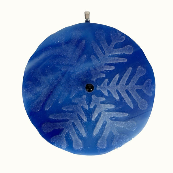Fused Ornament - Black Gem Snowflake