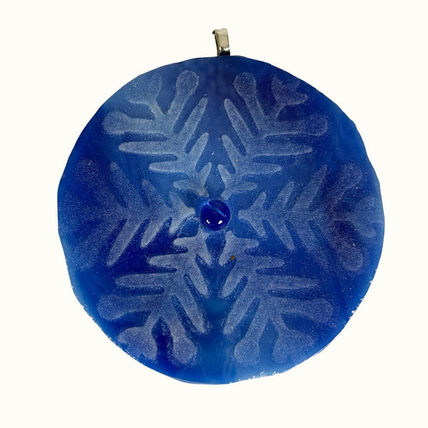 Fused Ornament - Blue Gem Snowflake